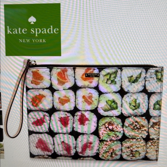 kate spade Handbags - Kate Spade Medium Bella Wristlet Hello Tokyo Sushi Print Zippered Pouch NWT